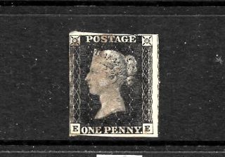 Great Britain 1840 1d Penny Black Fu Sc 1 Sg 1