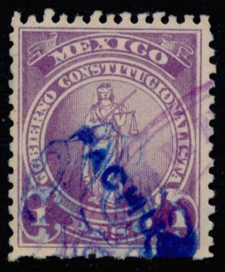 Yt49 Mexico Revenue Rv 37j 1$ 1914 - 15 Gcm Monogram Est $15 - 20 Pachuca