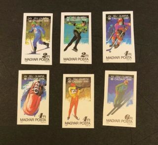 Hungary Scott 3094 - 9 Imperforate Imperf Imp Winter Olympics - Sports.