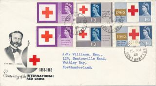 Gb 1963 Red Cross (ord & Phos) Sets On Same Illustrated Fdc,  Scarce