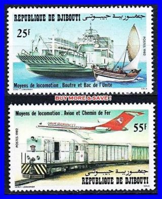 Djibouti 1982 Trains / Railways / Ships,  Planes Mnh Transport