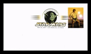 Dr Jim Stamps Us Luke Skywalker Star Wars Fdc Cover Yoda Cancel Uncacheted
