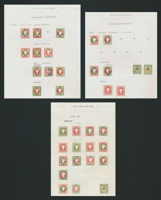 Heligoland Stamps 1869 - 1879,  3 Pages Inc Scarce Berlin Reprints,  Vf Lot