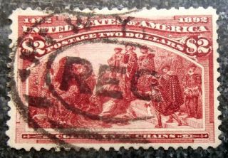 Buffalo Stamps: Scott 242,  $2 Columbus Expo,  Xf With Cert,  Cv = $1,  125