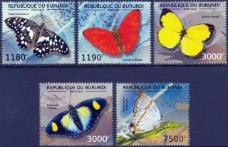 The Butterflies Of Africa Butterfly Insect Stamp Set 1 (2012 Burundi)