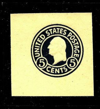 Hick Girl Stamp - U.  S.  Cut Square Envelope Sc U444 Blue On Amber Y814