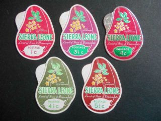 Sierra Leone 1967 - 1969 Self - Adhesive Cola Nut Definitives Imperf.  (see Photos)