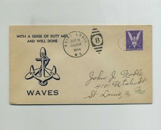 1944 Wwii Ww2 Us Patriotic Propaganda Cover Envelope Us Navy Waves Duty Wz5929