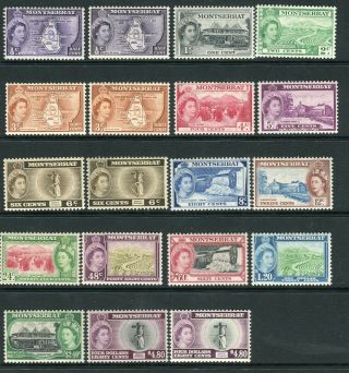 Montserrat - 1953 - 62 Lightly Mounted Set With Extra Values Sg 136a - 149a