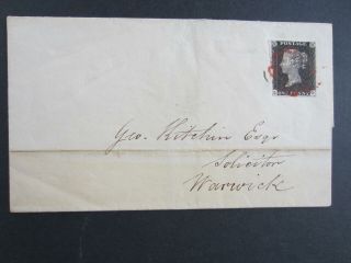 Great Britian Penny Black On Part Folded Letter,  Date Inside June 26,  1840 [1044