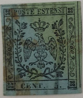 Italian States Modena 1852 - 57,  5 Centesimi,  Color Error?? High Cv $,