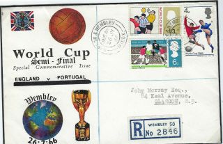 Great Britain 1966 World Cup Private Semi Final Registered Cover