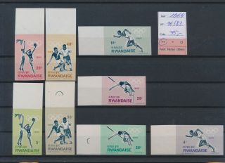 Lk85008 Rwanda 1964 Imperf Tokyo Olympics Fine Lot Mnh Cv 75 Eur