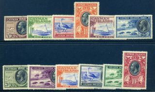 Cayman Islands 1935 Pictorials Set Mh 1s Tones Otherwise Fine