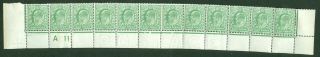 Edward Vii ½d Control A11 Complete Bottom Row Strip Of 12.  Fresh Mounted.