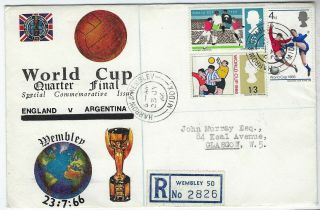 Great Britain 1966 World Cup Private Quarter Final Registered Cover