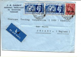 1948 Morocco Agency Tangier Cover Bearing Games,  1d Stamp To Jersey England