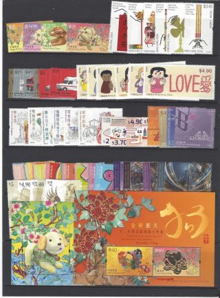 China Hong Kong 2018 全年 年票 Whole Year Of Dog Full Stamp,  Gold,  Silk Jin Novel