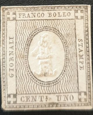 Italian States Sardinia 1861,  Newspaper Stamp,  High Cv $,  Lot 2