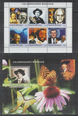 H701.  Guinea - Bissau - Mnh - Famous People - Celebrities - Butterflies - Scouts
