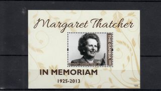 The Gambia 2013 Mnh Margaret Thatcher In Memoriam 1v S/s Death People