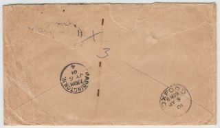BOER WAR 1901 multi franked cover to OXFORD with F.  P.  O.  BRITISH ARMY S.  AFRICA 3