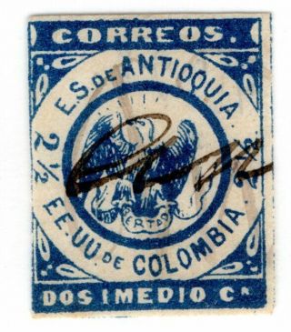 Colombia - Antioquia - 2.  5c Stamp On Pelure Paper - Ms Concordia - Sc 29 - 1878
