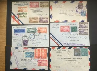 (se2806) Venezuela 6x Old Airmail Covers Aereo
