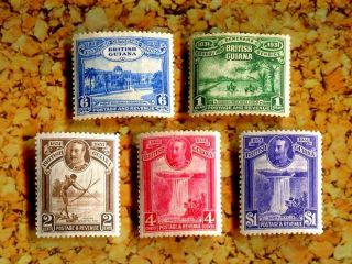 British Guiana 1931 Kgv Centenary Of 5v Mnh Cv £60