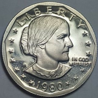 1980 S Proof Susan B Anthony Dollar Deep Cameo Brilliant Uncirculated