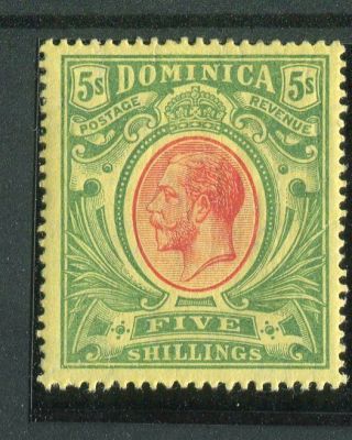 Dominica Kgv 1908 - 20 5s Red & Green On Yellow Sg54 Mnh