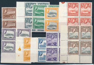 Antigua 1963 - 65 Definitives Sg149/158 Blocks Of 4 Mnh