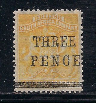 Rhodesia 1896 Surch 3d On 5s Orange - Yellow Sg53 Mm Cv £190