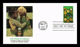 Dr Jim Stamps Us Girl Scouts Of America Patches First Day Cover Fleetwood