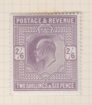 Gb Stamps King Edward Vii 1902 2/6d De La Rue Shade 260 Mounted On Page