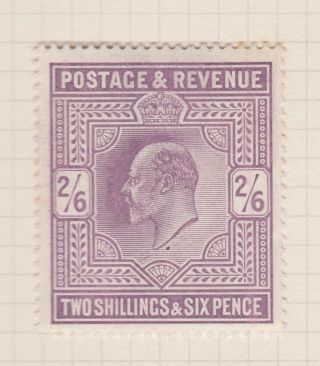 Gb Stamps King Edward Vii 1902 2/6d De La Rue Shade 261 Mounted On Page