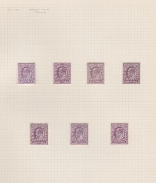 Gb Stamps King Edward Vii 1911 6d Somerset House Shades Mounted On Page