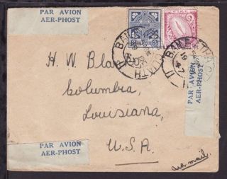 Ireland Old 1947 Airmail Cover To Louisiana Usa 9d Rate