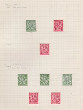 Gb Stamps King George V 1912 Definitives Royal Cypher No X Mounted On Page