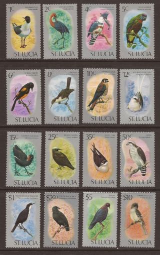 St Lucia 1976 Sg415/430 Birds Full Set Of 16 - Mnh (wj544)