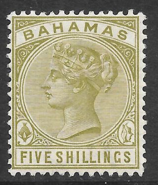 Bahamas 1884 - 90 5/ - Sage - Green Sg 56