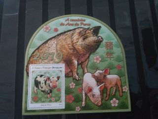 Sao Tome 2018 Chinese Lunar Year Of Pig Ms