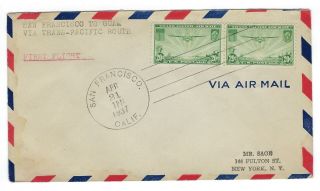 Vegas - 1937 First Flight San Francisco To Guam - Trans - Pacific Route (cy8)