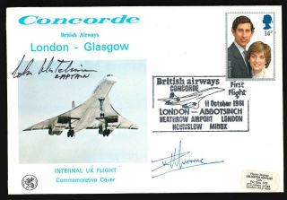 11.  10.  1981 Ba Concorde Cpt Hutchinson,  Courier Signed Cover_london - Glasgow_ 2/3