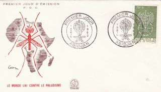Ivory Coast 1962 Anti Malaria Who Fdc Unadressed Vgc