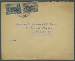Portugal 1926 Cover From Lisbon To Bordeaux Afinsa 368,  378