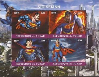 Chad - 2018 Superman Movie - 4 Stamp Sheet - 3b - 569