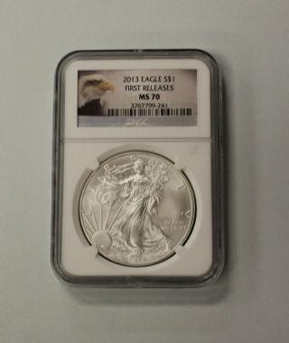 2013 Us Silver Eagle S$1 Dollar First Releases Ngc Ms 70