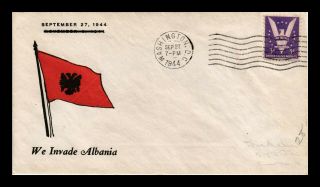 Dr Jim Stamps Us Invades Albania World War Ii Event Cover 1944 Washington Dc