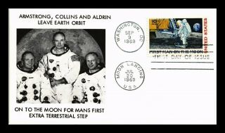 Dr Jim Stamps Us Astronauts First Man On Moon Space Fdc Cover Air Mail C76